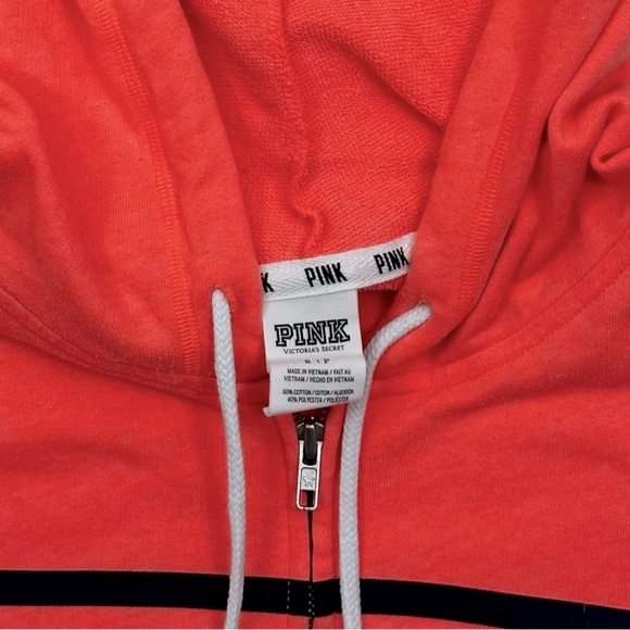 Victoria’s Secret PINK Neon Pink/Orange Full Zip Hoodie Small - Picture 2 of 4